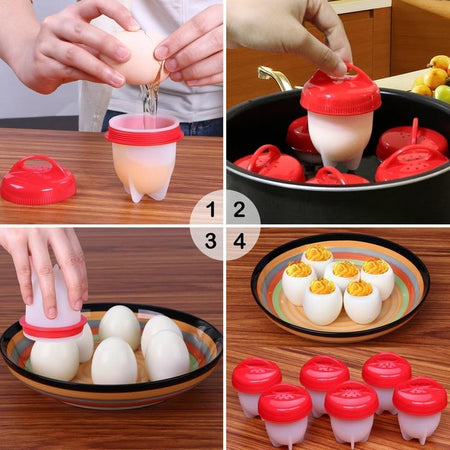 SilicEgg - Kit de cuiseur à œufs en silicone (Lot de 12)