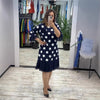 Robe plissée à pois pour femme