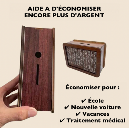 Tirelire en Bois™ - Épargner n'a jamais été aussi simple !