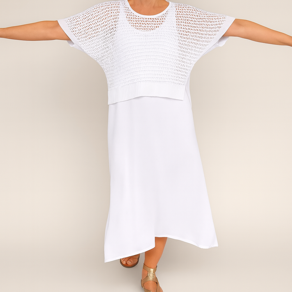 Laurie™ | Ensemble robe midi et haut en maille