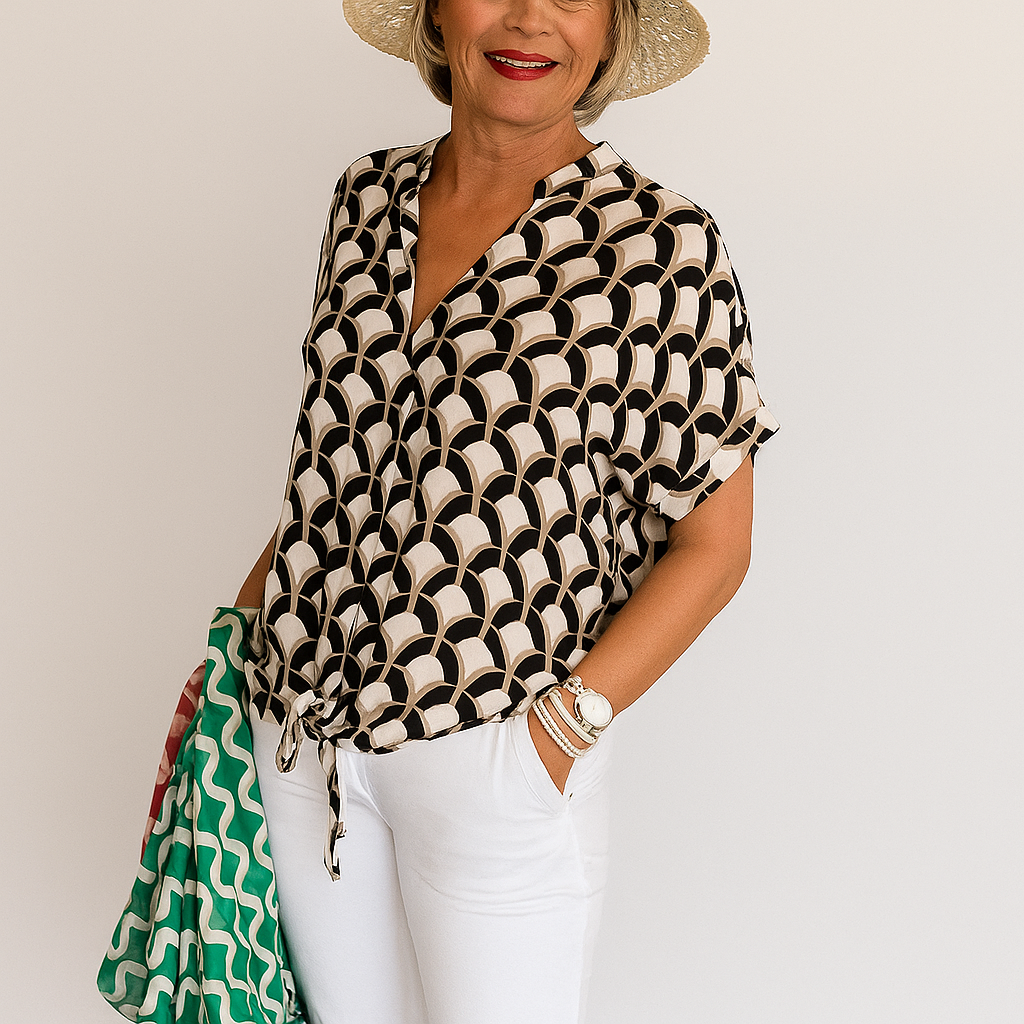 Ashley™ | Top Décontracté imprimé à col en V