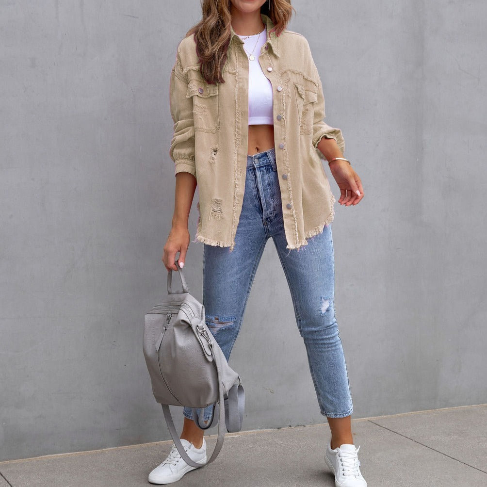 Jenny™ | Veste En Jean Déchirée