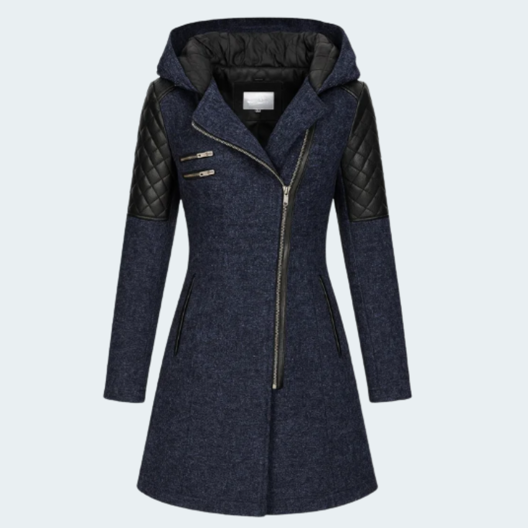 LYANA™ | MANTEAU À CAPUCHE AVEC FERMETURE ÉCLAIR DORÉE