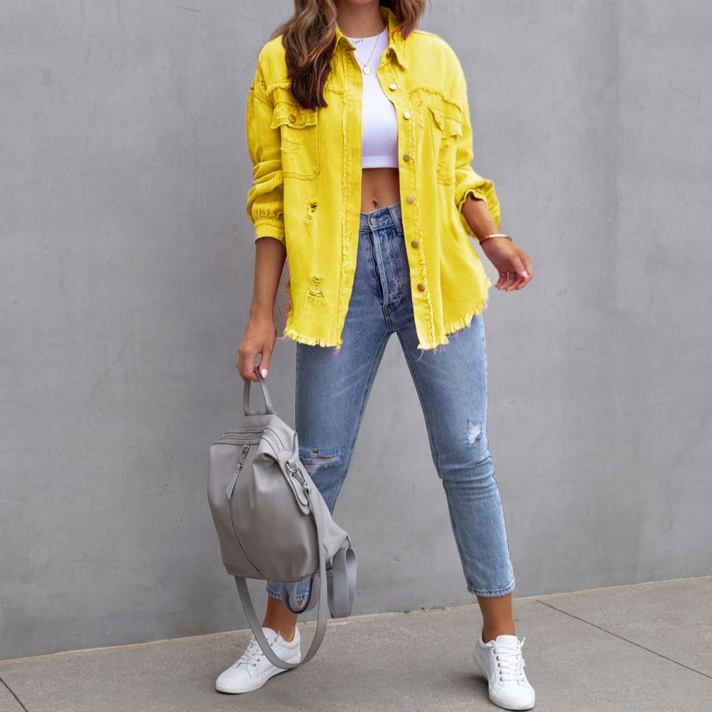 Jenny™ | Veste En Jean Déchirée