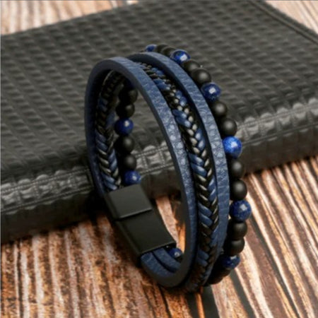 Élégant ensemble de bracelets en cuir pour hommes