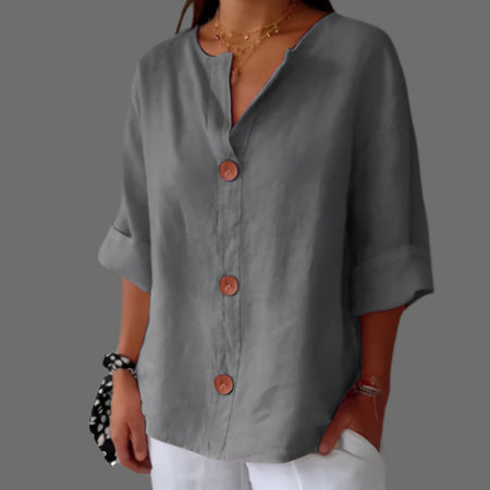 Blouse en lin décontractée pour une élégance intemporelle