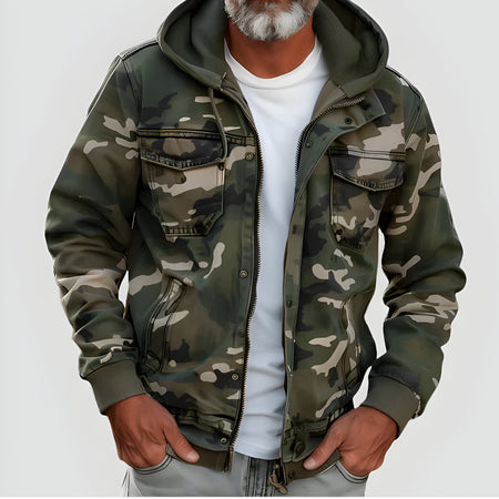 GILBERT - VESTE À CAPUCHE STYLE MILITAIRE